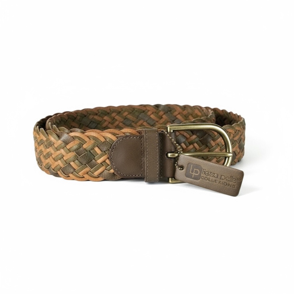 HTF: new Anthropologie x Linea Pelle ❃ Braided Leather Belt ❃ Khaki Brown Root